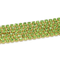 Wholesale Peridot Color Chaton Close Cup Trim Rhinestone Empty Cup Chain Jewelry, G0103